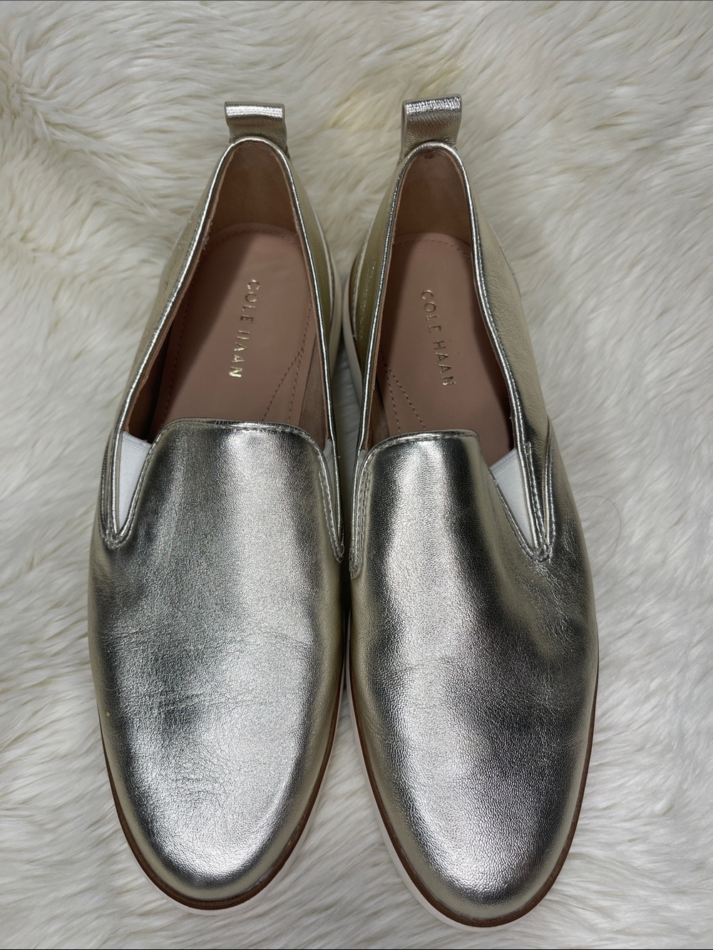 Cole Haan Metallic Soft Gold Slip-On Women’s Loafers